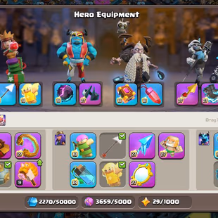 270🔥RARE TH18 MAX 99 PERCENT 13X EPIC EQUIPMENT MAX🔥CYBER SCENARY AND 40X SKIN | 5 HERO MAX-105-105-95-80-55 | BH 10 - Image 5