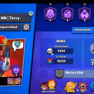 3v3 WINS | 91.5K TROPHY-390X SKINS | 101/101 BRAWLER | 41X MAX | 40X HYPER | HUGE OLD SKINS | 46 TOTAL PRESTIGE - Image 4