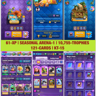 RAREST 168 EMOTES 💎 KT 15 💎 XP 61 | 10755 TROPHIES | 108 MAX CARDS | 21 EVOS | 29 ELITE CARDS | INSTANT DELIVERY - Image 4