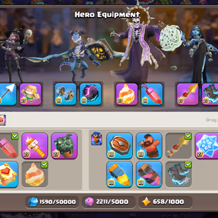 🔥ALL EPIC EQUIPMENT MAX🌟[TH18] MAX || RARE COSMIC FULL SET || ALL TROPS MAX || LEAGUE KING/WAR ARENA SCENERY  - Image 8