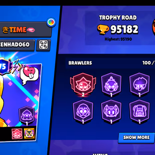 333-GEMS | 95.2K TROPHY - 340X SKINS | 100/100 BRAWLER | 50X MAX | 38X HYPER | 3v3 WINS | 75 TOTAL PRESTIGE | BEST DEAL - Image 3