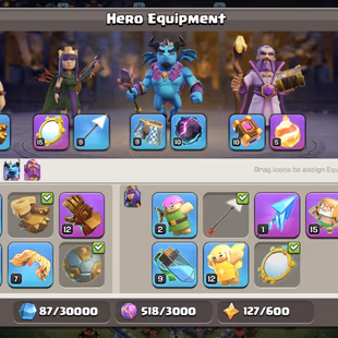 ||XP-92 Th12 account|| Wall& Heros max|| 6 epic equipment available|| Name change 500 gems available||  - Image 7