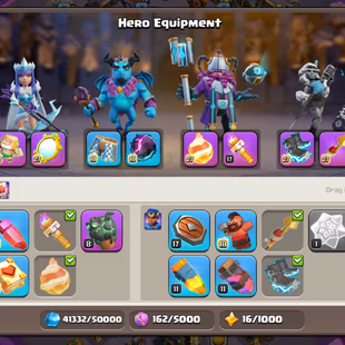 XP 226🔥6 EPIC EQUIPMENT MAX!TH 18 NEAR MAX🔥HEROS:100-100-69-80-54!NC 1K GEMS!VERY STRONG DEFENCE!GOOD TROOPS - Image 6