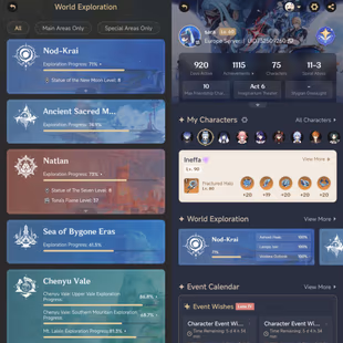 All Platform - EU - AR60 - 75 Character 29 5'Star - 8 Weapon 5'Star - Mavuika - Hu Tao - Yelan - Columbina - Flins - Cod - Image 3