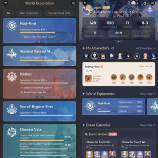 All Platform - EU - AR 59 - 71 Character 23 5'Star - 8 Weapon 5'Star - Varesa - Furina - Neuvillette - Flins - Arlecchin - Image 2