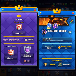 🔥LNY EMOTE💎ULTIMATE CHAMPION || CRL BADGE [] MAX 111 [] ARENA 25 [] 37 ELITES [] 19 EVO [] 10000 TROPHIES [] XP66  - Image 1