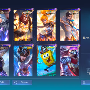 RARE NATA COLL || LIMITED EPIC || RENOWNED COLLECTOR 5 || 206 SKIN ||  EX 62 STAR || GOOD RECALL || 3700 STARLIGHT FREG - Image 1