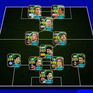 3224x Strength|Full balance|Blitz Puskas-106|Bullet Header ' Nistelrooij-106|Tevez-106|carles Puyol-106|Deco-105|Konami| - Image 1