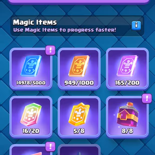 9K GEMS [] ARENA 20 [] TROPHY:7550 [] EMOTES:54 [] XP:40 [] CARDS:119 - Image 5