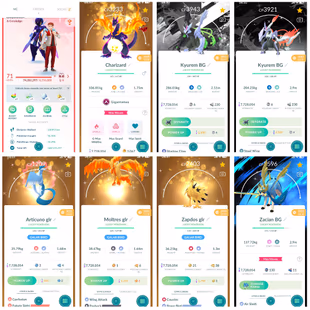  P 2.099 Level 71 Gmax Charizard FusionElvoKyurem Articuno Moltres Zapdos Zacian Zamazenta 18 Shiny And Legendary 297 Sh - Image 2