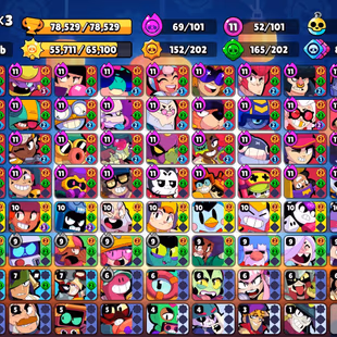 [💯HEROINE BIBI | OLD PRESTIGE 1 | MATCHERINO PIN💯] 379 SKINS | 101 BRAWLERS | 78529 TROPHIES | 50 HYPERCHARGES |52 MAX - Image 2