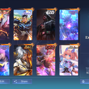 PL468|Lvl 86|EXALTED II|394 SKIN|ALL EMBLEM MAX|FRANCO LEGEND|2 SANRIO|KARRIE KISHIN|ANGELA ASPIRANTS|ARGUS STARWARS|AAM - Image 5