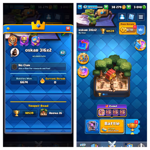 🔥3010 Gems🔥22 Cards Lv15! 18 Evo! 10539 Trophy! Level 62! KT Level 15! 84 Old Emote! 129 Badges! - Image 1