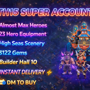 24] 🎯SUPER TH 15] 23 EQUIPMENTS 👹LOADED HIGH SEAS SCENERY LOADED | 3122 GEMS  760 CWL MEDALS AND LOTS OF MAGIC ITEMS - Image 1