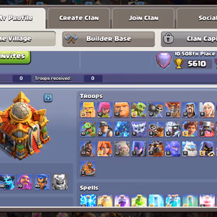 RARE-US LOCAL / 33K GEMS | TH16 MAX BASE | 50X SKINS/15X SCENERIES | GLOBAL RANK | HERO-95-95-80-70-45 | 238-XP | BEST - Image 3