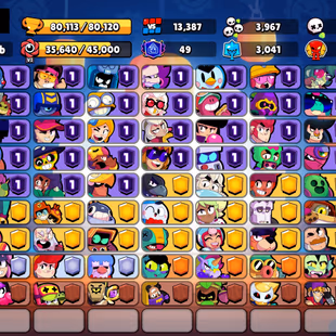 343 SKINS | 80.100 TROPHIES | 101 BRAWLERS | 49 HYPERCHARGE | 67 MAX | 49 PRESTIGE | 9 BUFFIES - Image 4