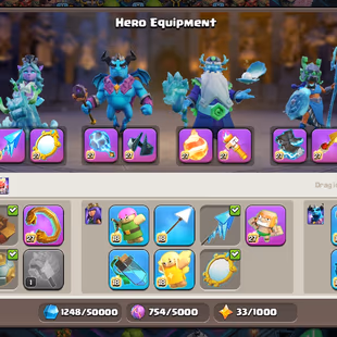 TH18 SUPER RARE 🌟 FULLY DECORATED | 33/35 EQUIPMENTS MAX 🌟 LEVEL 277 | 4300 WAR STARS | DRAGON SKIN SET | INSTANT  - Image 7