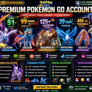 🎯LVL 51 ACCT | 99💯 IV) HUNDO | 456 TRADEABLE PG )LUGIA MOLTRES PG RARE ) 125 LEGENDARY  | RARE COLLECTOR ACCT / INSTAN - Image 2