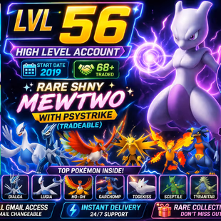 🍓LVL 56 ACCT 2019 / LUGIA HO-OH ZAPDOS MOLTRES / 522 TRADEABLE | 54 LEGENDARY  | 81 SHINY  | 27 HUNDO 💯 IV /RARE ACCT  - Image 2