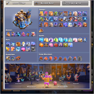 🎯EPIC TH17 MAX | HEROS LVL 76-78-61-75-33-4 💯 EPIC EQUIPMENT | 487 CWL MEDALS | NC AT 500 GEMS | BB MAX | INSTANT  - Image 3