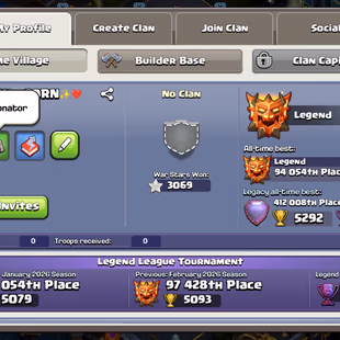 LEGEND LEAGUE 🎄 TH18 CLOSE MAX 🎄 11X EPIC EQUIPMENT MAX | LEAGUE QUEEN | HERO-105-105-92-80-55 | RANK | 249-XP | NC-YS - Image 3