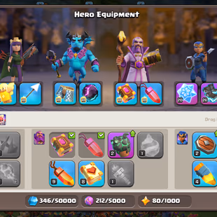 🚀SUPER TH 17🚀HEROS LVL50-61-41-35-25-10 | 400 PLUS CWL MEDALS | EPIC EQUIPMENTS | NC AT 1000 GEMS | - Image 8
