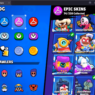 266 SKINS | 33 HYPERCHARGED | 70.039 TROPHIES | 96 BRAWLERS | 49 MAX BRAWLERS | 3 BUFFIES  - Image 6