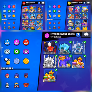 🔥63K TROPHY!!100/100 BRAWLER!!78 MAX BRAWLER🔥62 HYPER||FREE NC -340 EXCLUSIVE SKINS||INSTANT DELIVERY  - Image 6