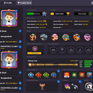 ORIGINAL YOME ACCOUNT | Level 371 | 1 Billion Coins | 15 Legendary Cues | Galaxy Cue Upgraded | Fresh Account - Image 1