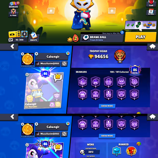 94k TROPHIES | BEST ACCOUNT | 46 MAX POWER BRAWLER | 100 BRAWLER UNLOCK | 38 HYPERCHARGE | 379 SKIN | RENAME AVAILABLE - Image 1