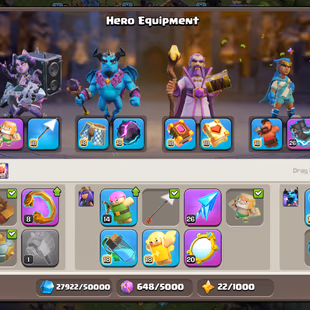 🚀LEGENDARY SUPER TH18🚀HEROS LVL 105-105-74-80-55-6 | EPIC EQUIPMENTS | NC AT 500 GEMS | 6 HEROS SKIKS | 678 SPARKY STN - Image 4