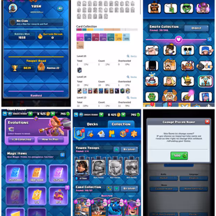 STACKED | XP-41 | 700+ Gems | 8k+ GOLD | |  HTrophies: 8839 | 118/121 Cards | 39 RARE  EMOTES | 11 Max Cards | ARENA 22  - Image 1