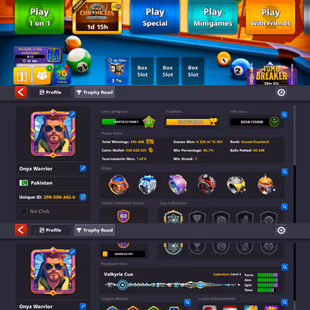 LEVEL 361 🎱 16/20 LEGENDARY CUE UNLOCK 🎱 500 MILLION COINS | RENAME AVAILABLE | PURE MINICLIP | BERLIN AND VENICE RING - Image 1