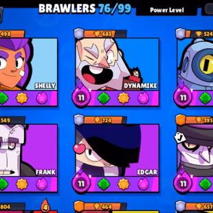  STAR BUSTER SHELLY SKIN 76 Brawlers  11 Hypercharged 14 TOTAL MAX  25000 Trophies 130 Skins  Mythic Skins  - Image 4