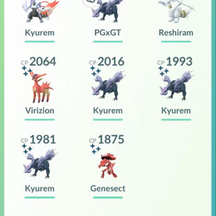 LEVEL 51 🔥 58 LEGENDARY  🌟 7 SHINY LEGENDARY SHINY FUSION KYUREM  SHINY KYUREM SHINY GENESECT  8X PREMIUM RAID PASS  - Image 2