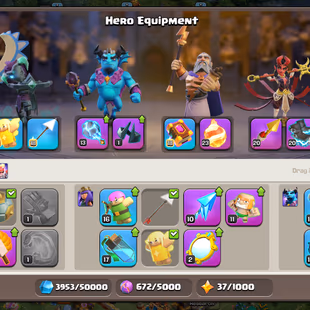 3500-GEM/NC-YES | TH18 CLOSE MAX | HERO-105-105-88-80-55 | HUGE EQUIPMENT MAX | BH MAX | 240-XP | DEFENCE-TROOPS MAX |  - Image 7