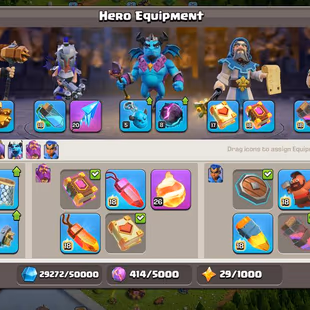 EXCLUSIVE TH-17 [ALL EPIC EQUIPMENTS] HERO 100-100-74-74-49 | XP-251 | 6 BUILDERS | 2.5K WAR STAR | ALMOST MAX DFNC| - Image 4