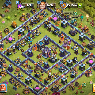 🔥TH 15 MAX WALLS🔥BK 68 AQ 70 MP 40 GW 43 RC 23 || NAME CHANGE 1000 || 6 HERO SKIN - Image 1