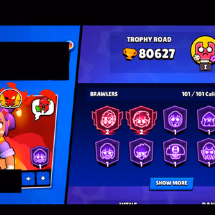404 SKINS | 80.600 TROPHIES | 101 BRAWLERS | 61 HYPERCHARGE | 66 MAX | 58 PRESTIGE | 24 BUFFIES - Image 5