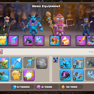 🔥TH 18 4 HERO MAX🔥BK 105 AQ 105 MP 72 GW 80 RC 55 || GOOD EPIC EQUIPMENT || NAME CHANGE 500 || 3 HERO SKIN - Image 5
