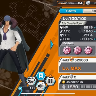 [3735][IOS+ANDROID] 4 EX MAX - Garp + Akainu + Kuzan + S-Snake , Support 152 , Good Medal - Image 5