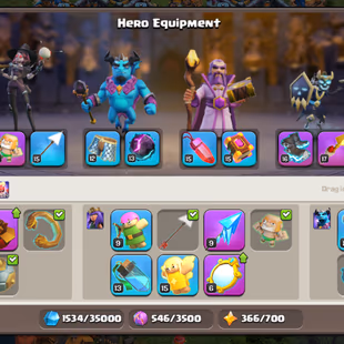 Th13 full max with 41 lvl clash royale attachment || 11 epic equipment || Gems 3600 || cwl medel 1118 || name change 500 - Image 3