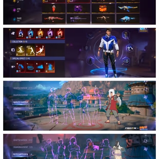 Latam North| Lv66 | FFWS Legendary Bundle  | Naruto Bundles | 187 Bundles  | 6 Evo Guns (HIGH)  | 429 Weapon Skins  - Image 1