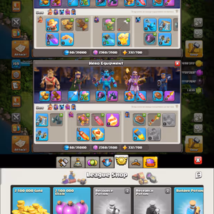 Th14 Awesome Acct 💕 Hero's 67-68-47-36-23 💕 451 Cwl Medals | Epic Equipments | Free Rename | 1039 Gems | Instant - Image 3