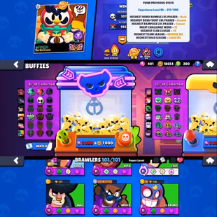 60K TROPHY|46 MAX|39 HYPER|18K COINS|200 GEMS|16 BUFFIES|320 SKINS|500 PINS|10 LEGENDARY SKINS|MECHA MORTIS|FANGUARD|HEL - Image 1