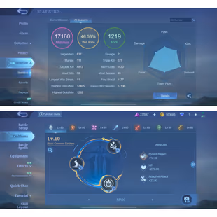 MOONTON | LV 152 | ⭐3X LEGEND - 3X KOF - ASPIRANTS FANNY - SANRIO CLAUDE AND FLORYN⛄ | HERO 131 | SKIN 486 | BP 553K - Image 3