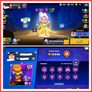  50K TROPHY | 39 MAX [ 35 HYPERCHARGED ] | 202 RARE SKINS | 28 MAX RANK BRAWLERS | 23 TITLES | FULL ACCESS  - Image 1