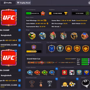 28.8B COINS ACCOUNT | LEVEL 408 | 20 Legendary Cues | 2 Special Cues MAX | 60+ Event Rings | Fresh Account - Image 1