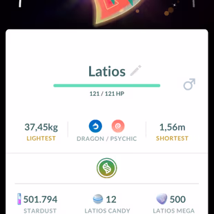 Level 30+ -500K+ Stardust- shiny Latios with Kalos Mega Background can trade-All Pokemon can trade - Image 2