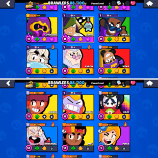 43K Trophies LVL84 | 88/100 Brawlers | 33 Max Brawlers - 26 Hypercharged | 234 Skins | 540 Pins | 308 Icons | 150 Sprays - Image 5